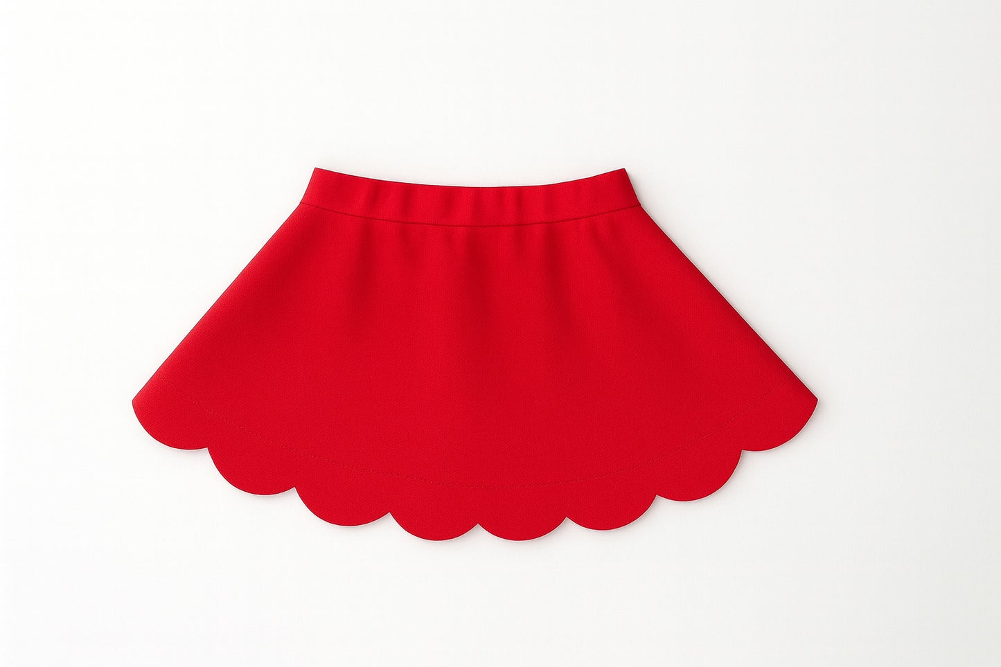 Scalloped Skort- Red (RTS)