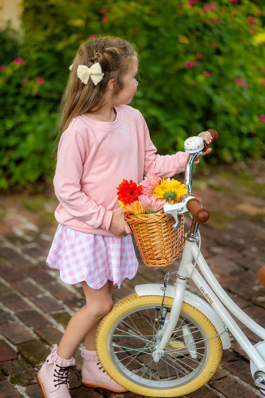 Fall Gingham Scalloped Skort- Autumn Rose (RTS)