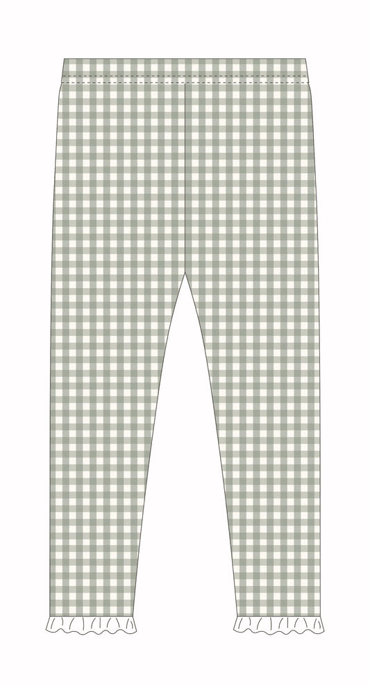 Gingham Leggings- Meadow Sage (RTS)