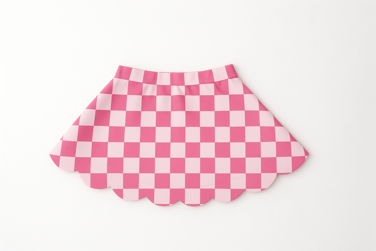 Scalloped Skort- Checkered (RTS)