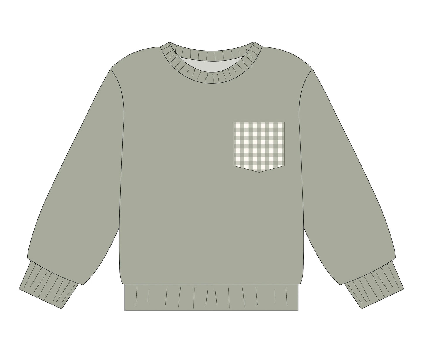 Boys Fall Sweatshirt- Meadow Sage (RTS)