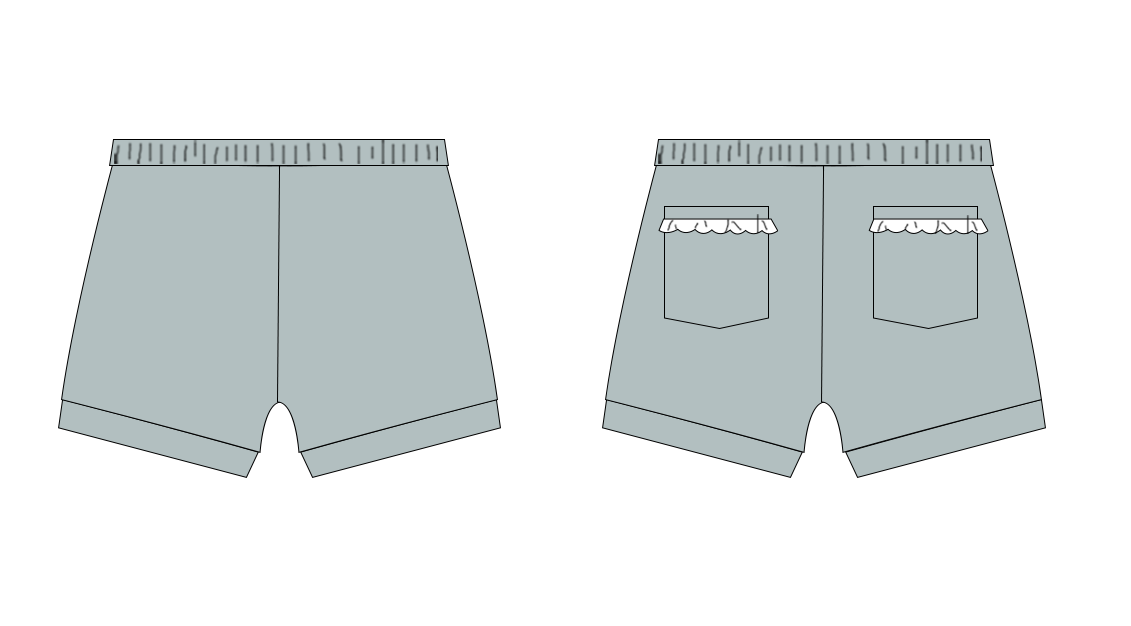 Pick n' Play Shorts- Sea glass (RTS)