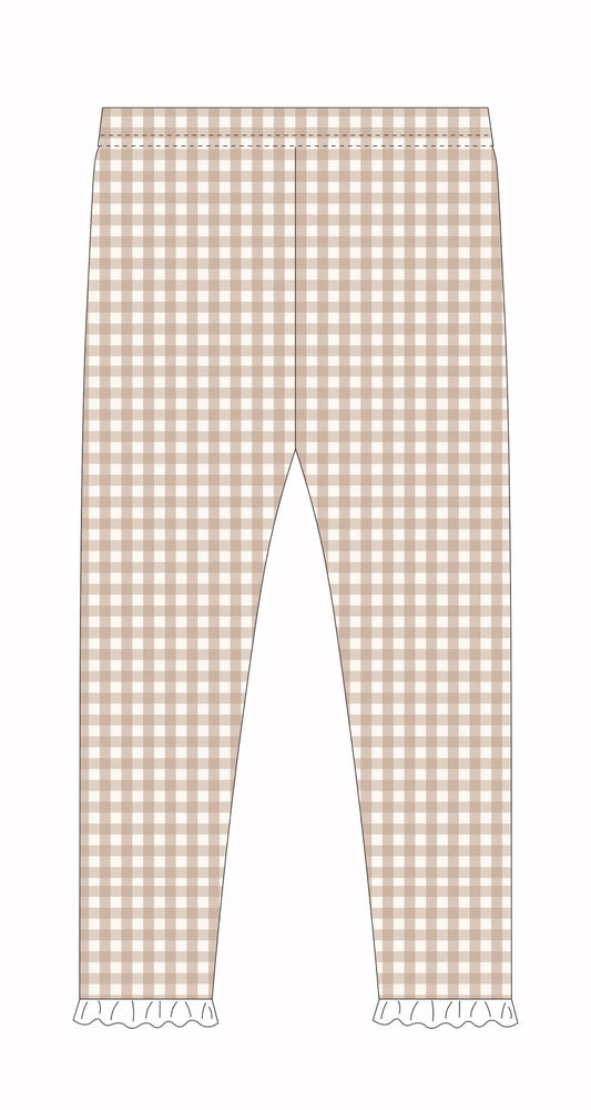 Gingham Leggings- Warm Taupe (RTS)