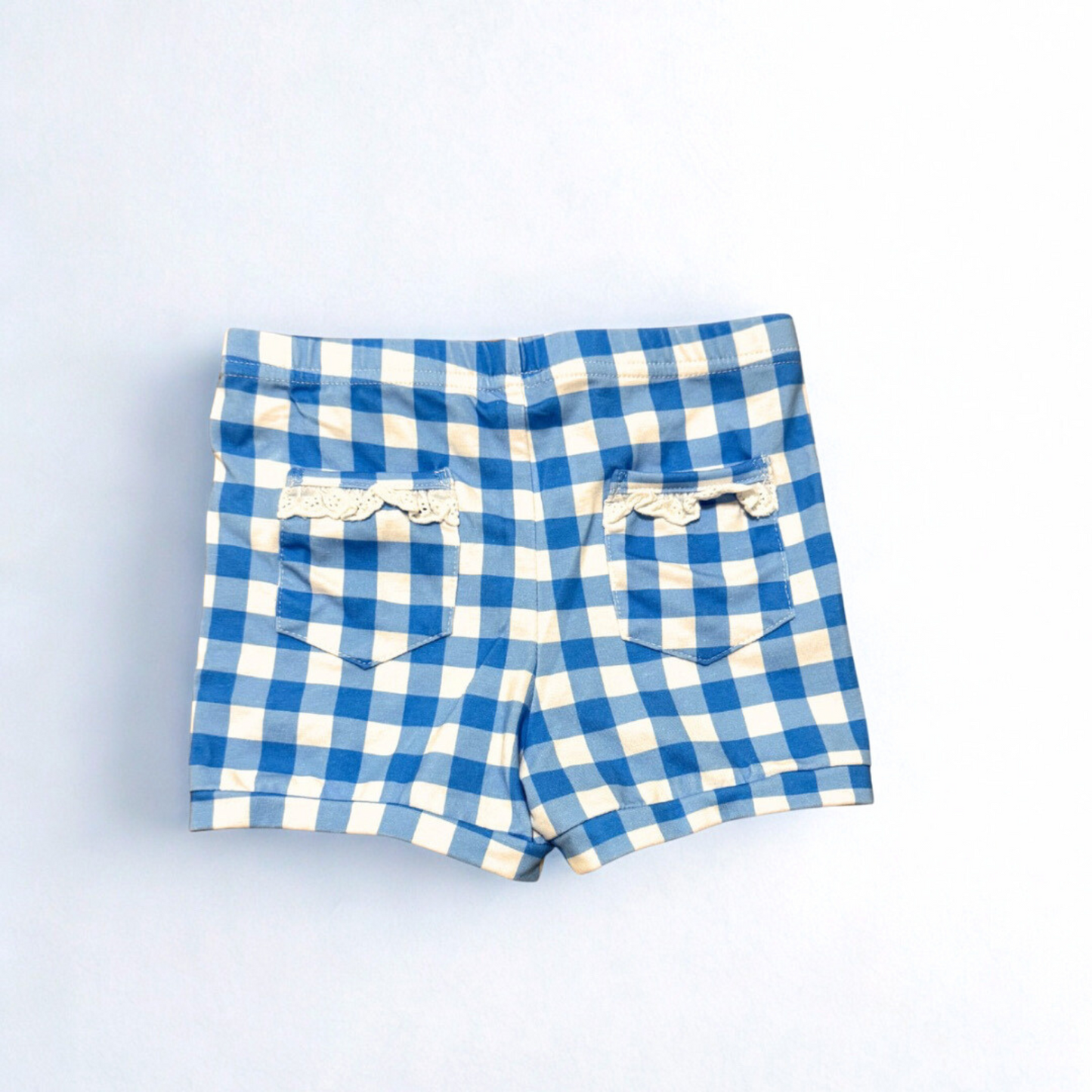 Pick n' Play Shorts- Blue Gingham (RTS)