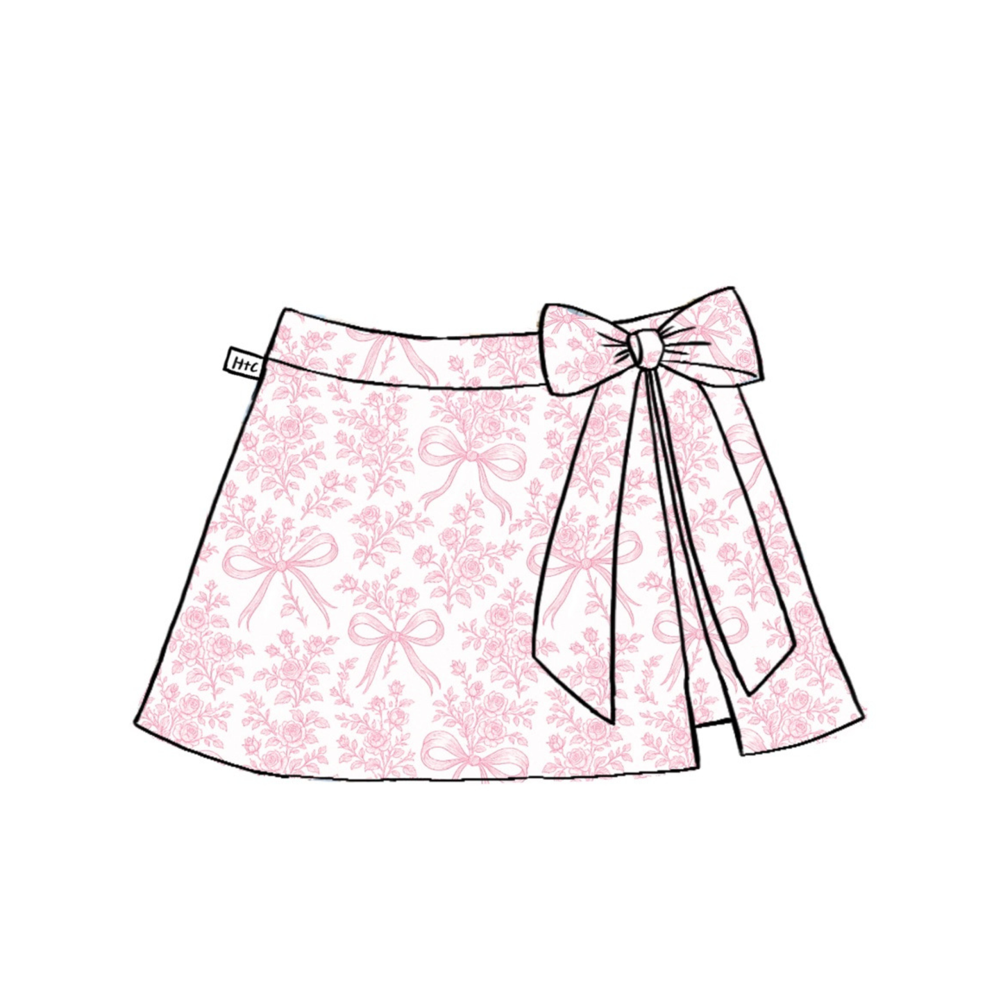 Pink Women’s Bow Skort- Athleisure (Preorder)