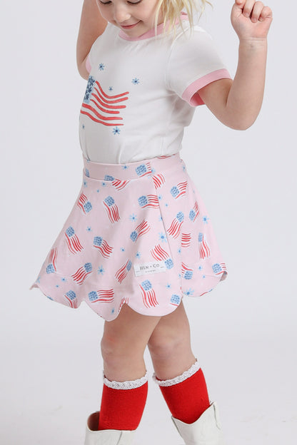 Red, White, and Bloom Skort- Athleisure (RTS)