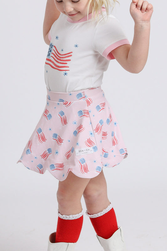 Red, White, and Bloom Skort- Athleisure (RTS)