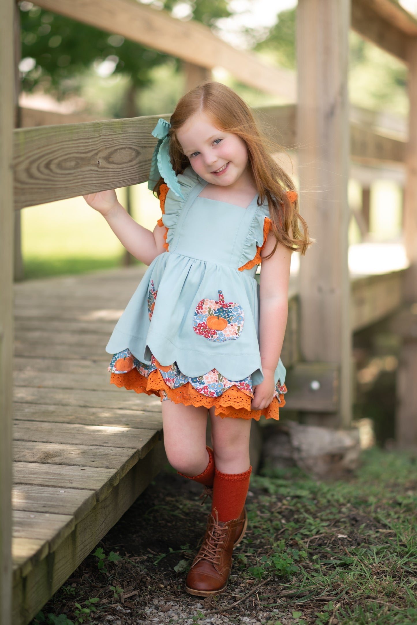 Pumpkin Petals Pinafore (Preorder)