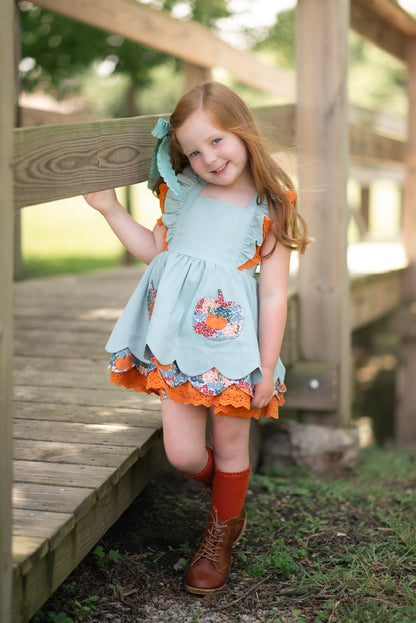 Pumpkin Petals Pinafore (Preorder)
