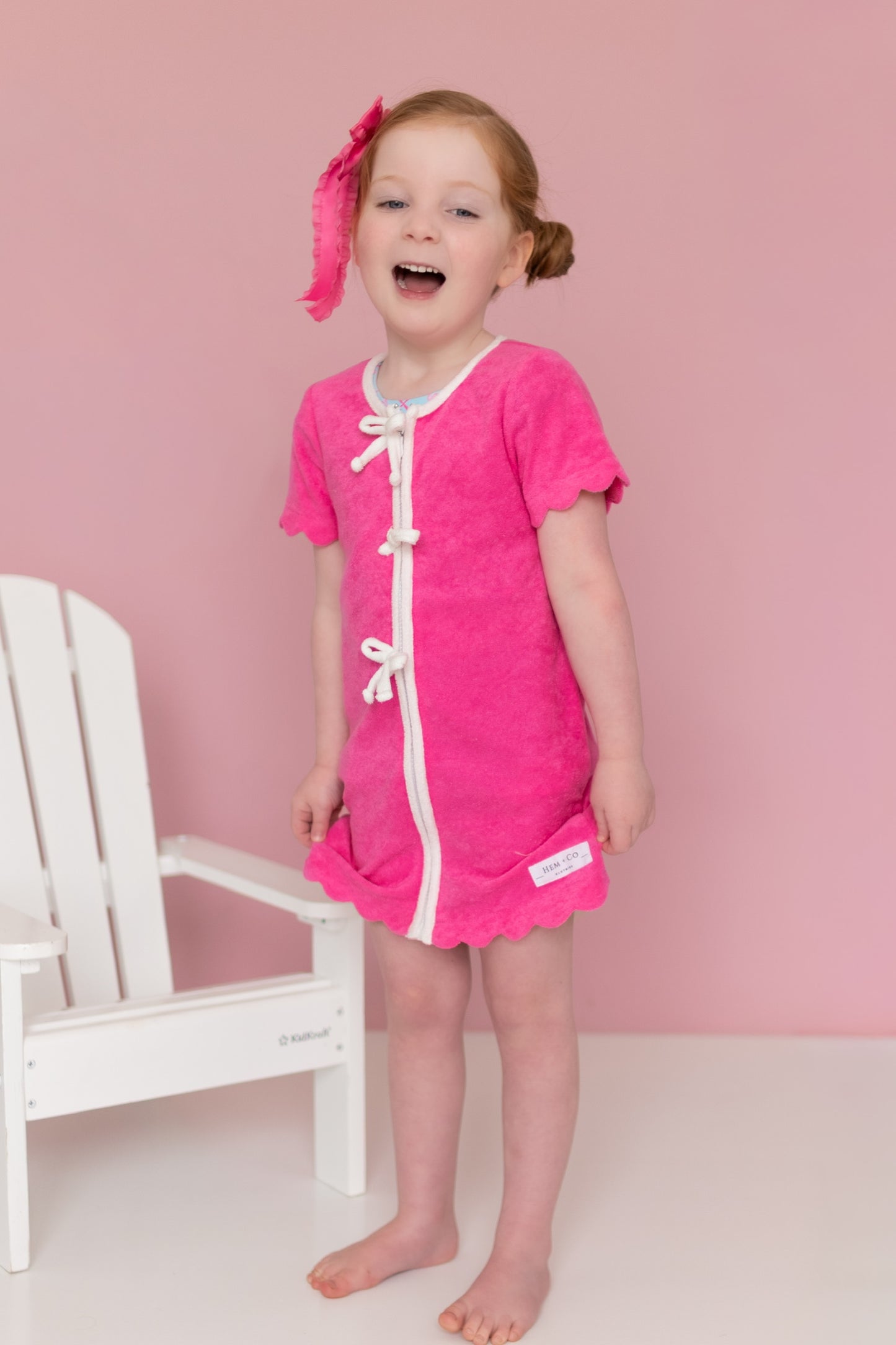 Terry Cloth Bow Zip Up (RTS)