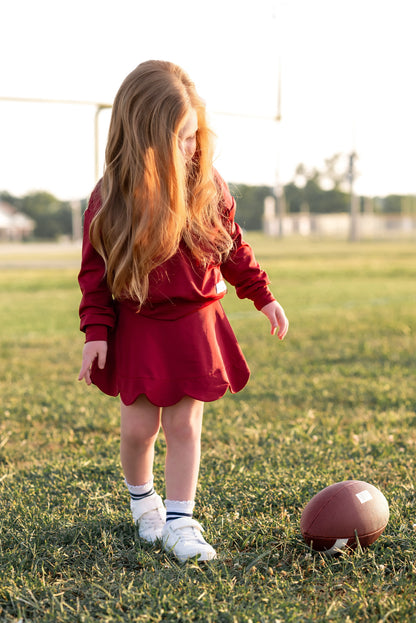 Fall Scalloped Skort- Athleisure (RTS)