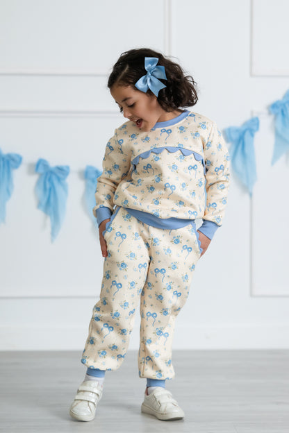 Blue Blooms Jogger Set (Preorder)