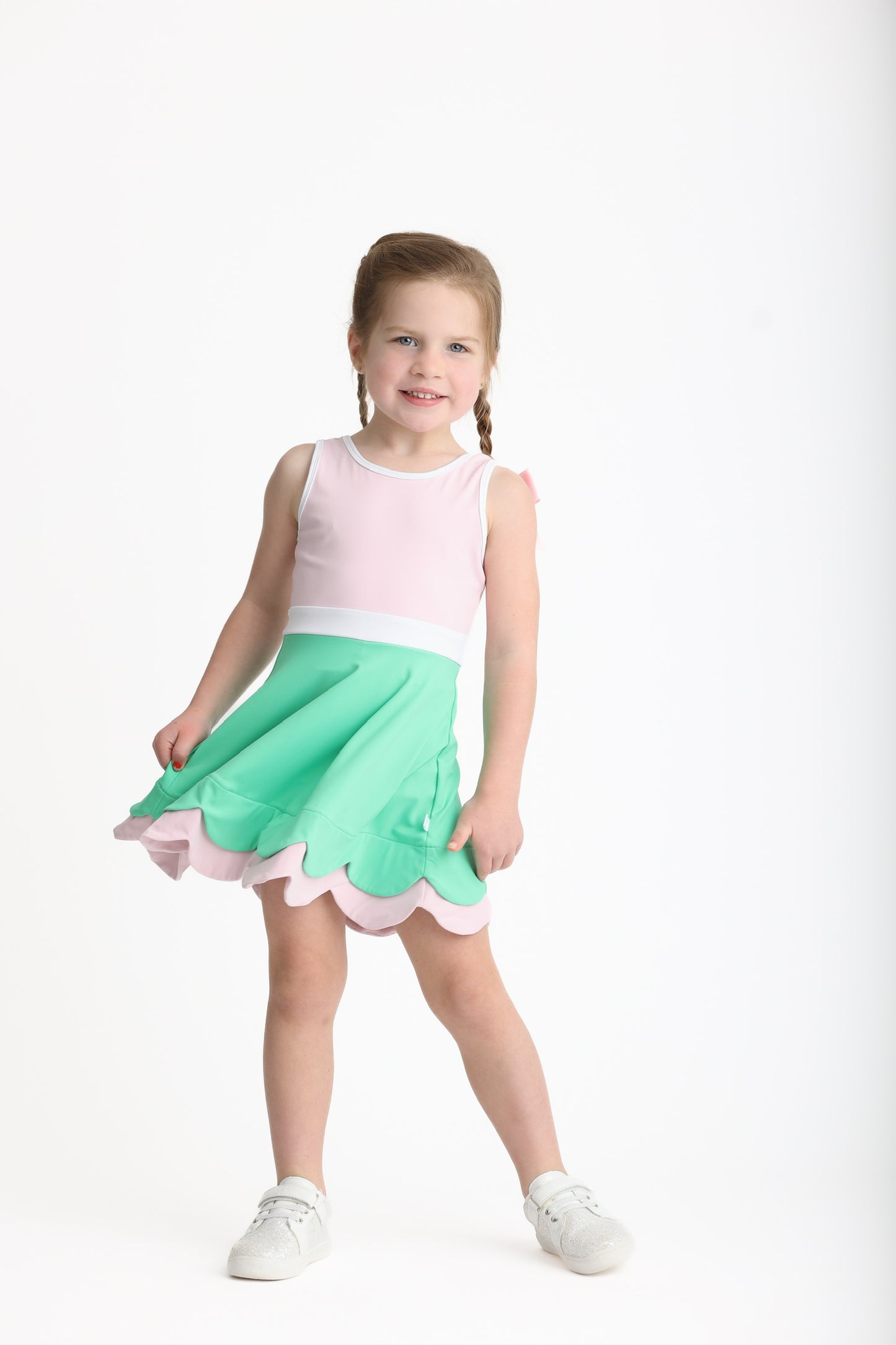 Green + Pink Color Block Hadley- Athleisure (RTS)