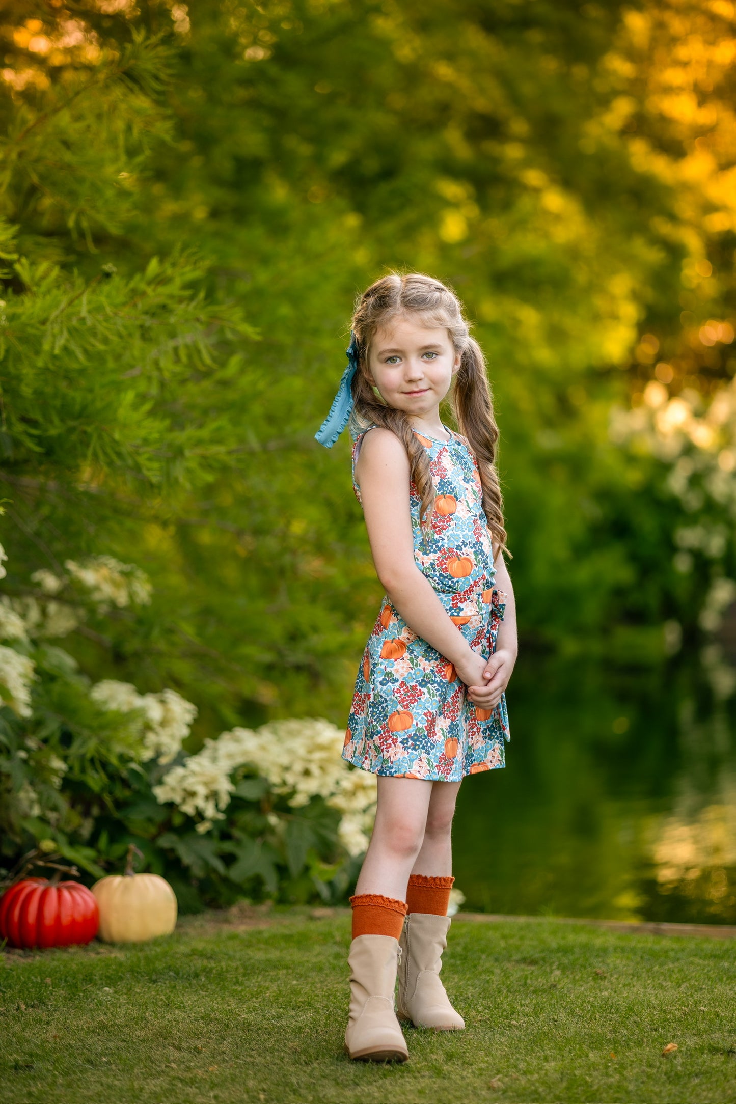 Pumpkin Petals Floral Skort (Preorder)