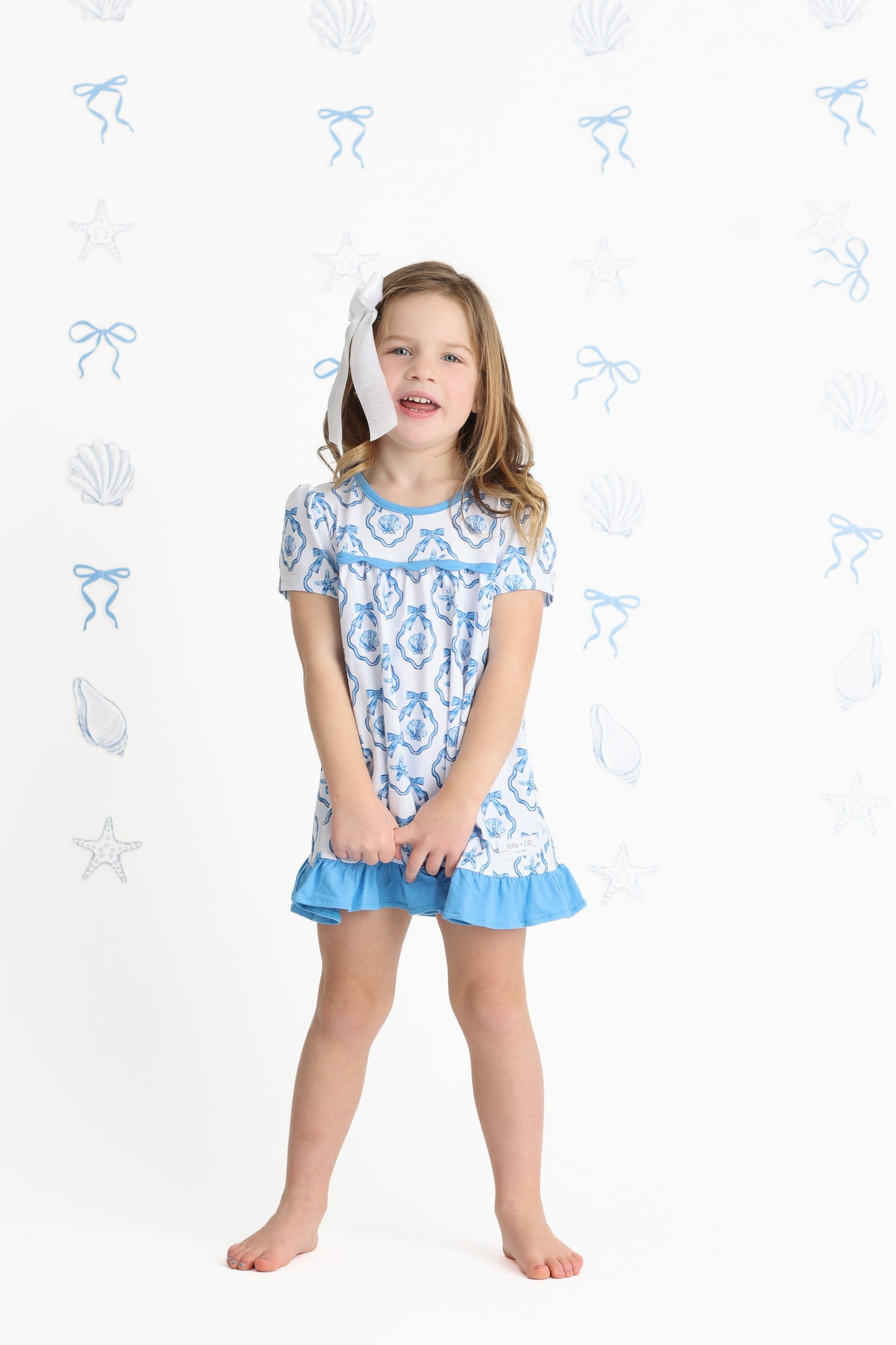 Short Sleeve Gown- Coastal Keepsake Co-zies (RTS)