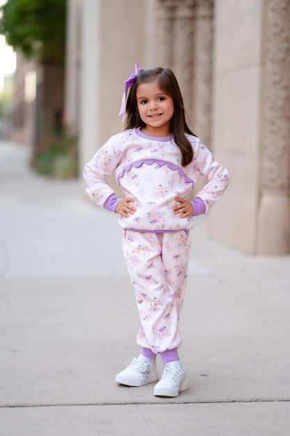 Purple Posies Jogger Set (Preorder)