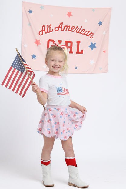 Red, White, and Bloom Skort- Athleisure (RTS)