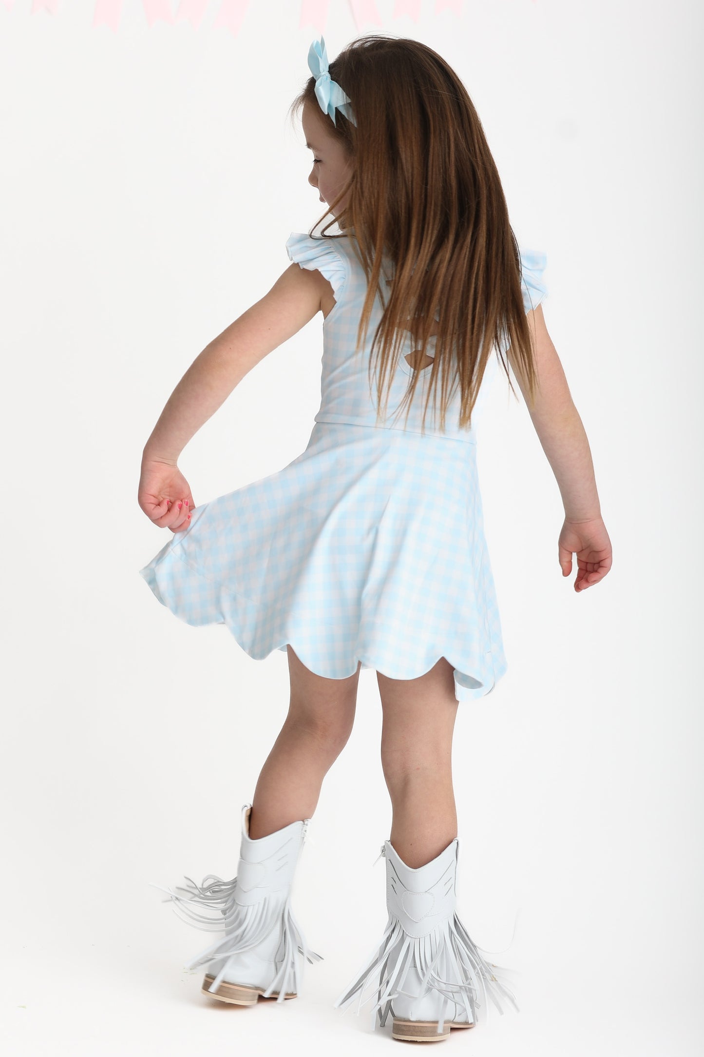 Blue Gingham Hadley- Athleisure (RTS)