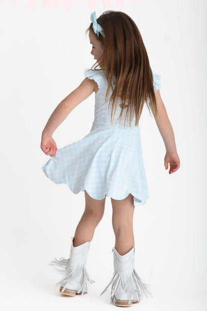Blue Gingham Hadley- Athleisure (RTS)