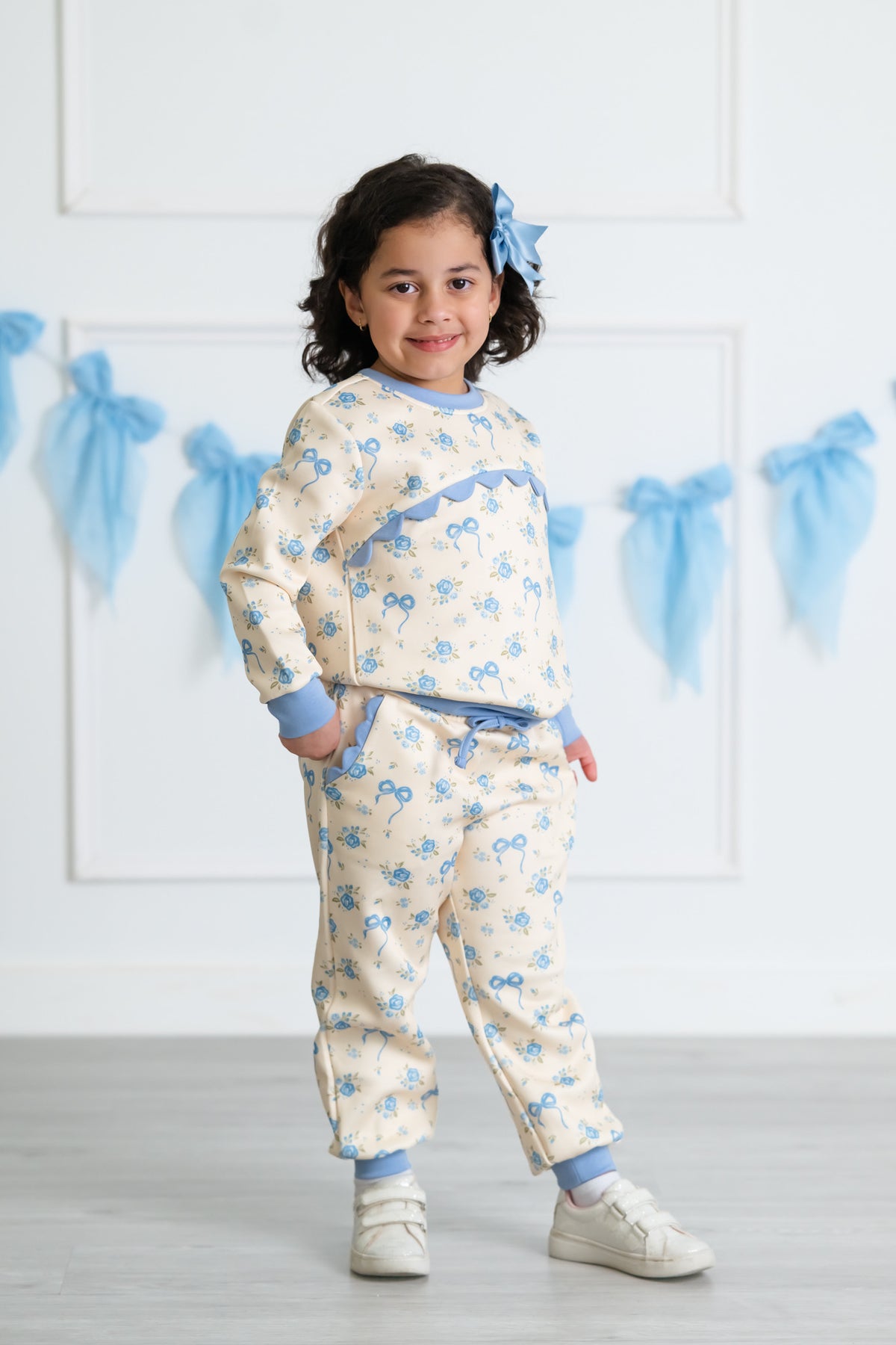 Blue Blooms Jogger Set (Preorder)