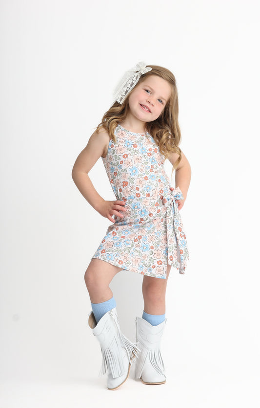 Dusty Blue Floral Tank (RTS)