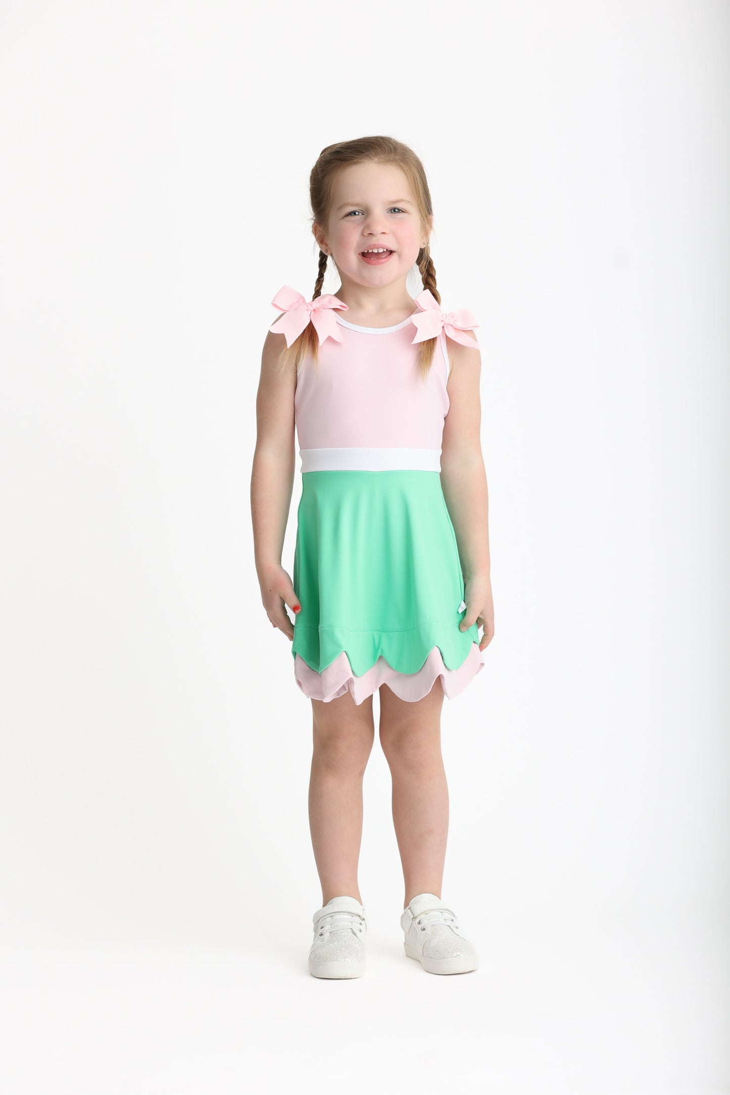 Green + Pink Color Block Hadley- Athleisure (RTS)