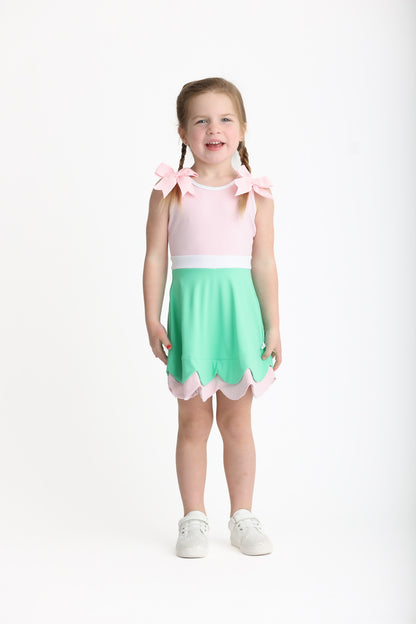 Green + Pink Color Block Hadley- Athleisure (RTS)
