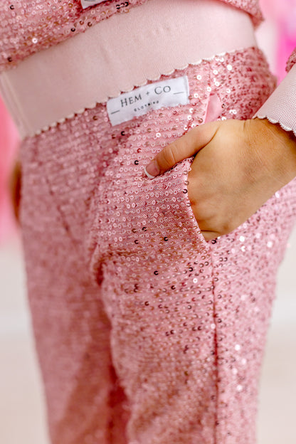 Sparkle Joggers- Pink (RTS)