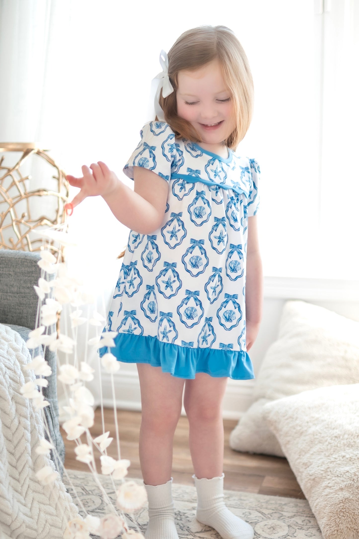 Short Sleeve Gown- Coastal Keepsake Co-zies (RTS)
