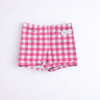 Pick n' Play Shorts- Pink Gingham (RTS)
