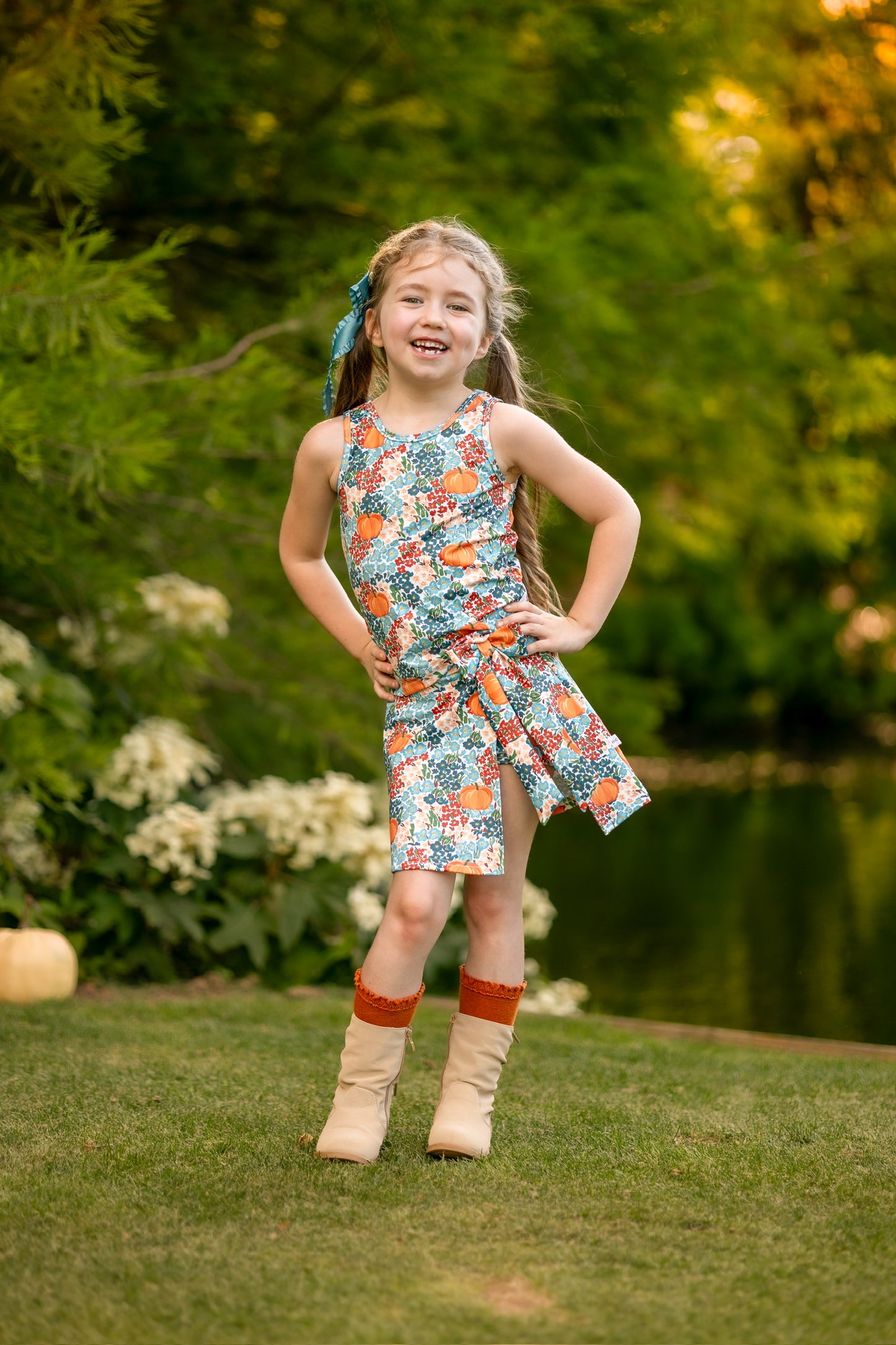 Pumpkin Petals Floral Skort (Preorder)