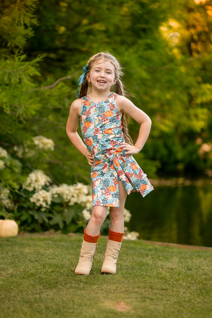 Pumpkin Petals Floral Skort (Preorder)