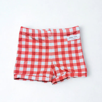 Pick n' Play Shorts- Red Gingham (RTS)