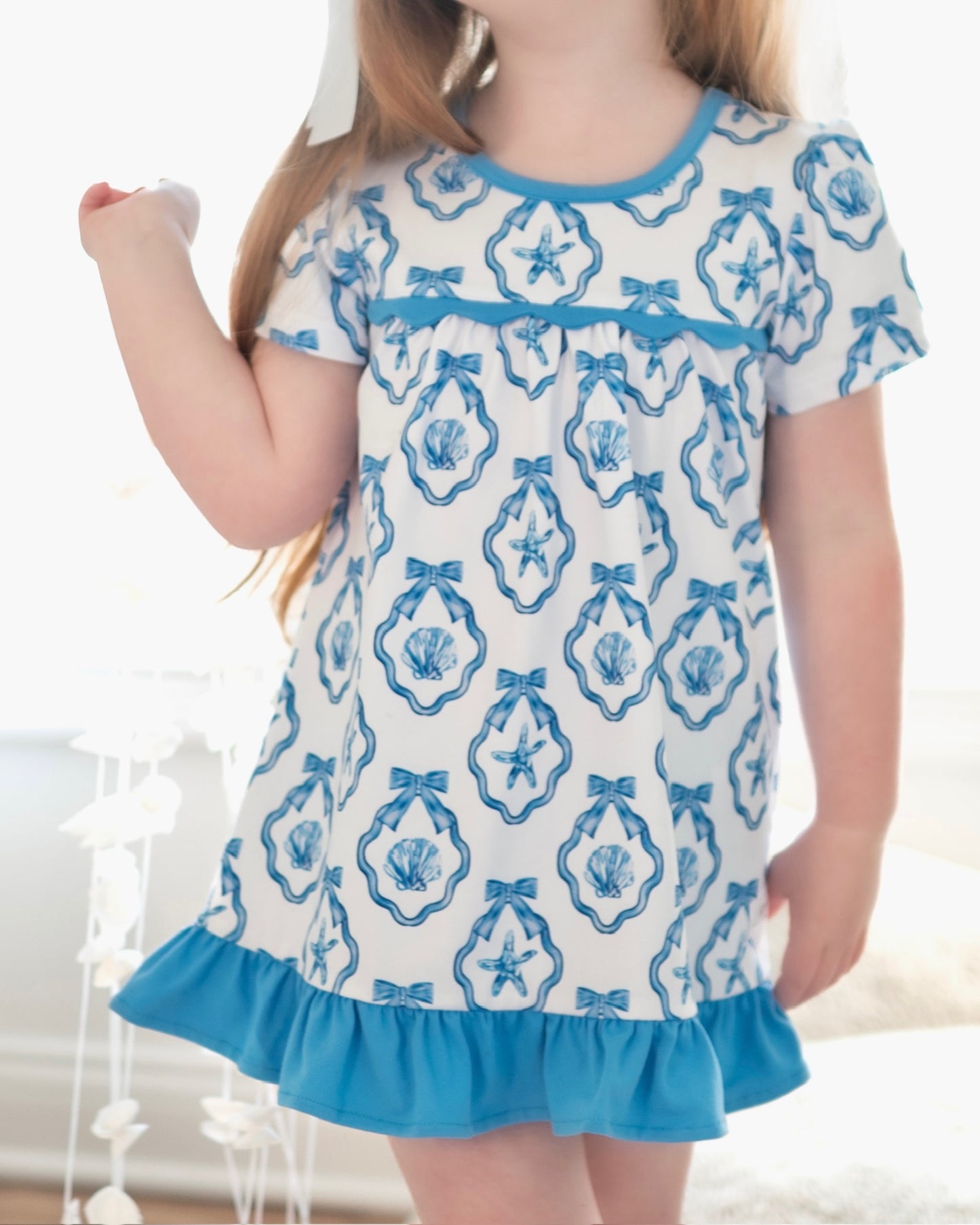 Short Sleeve Gown- Coastal Keepsake Co-zies (RTS)