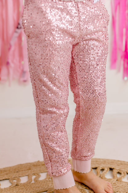 Sparkle Joggers- Pink (RTS)
