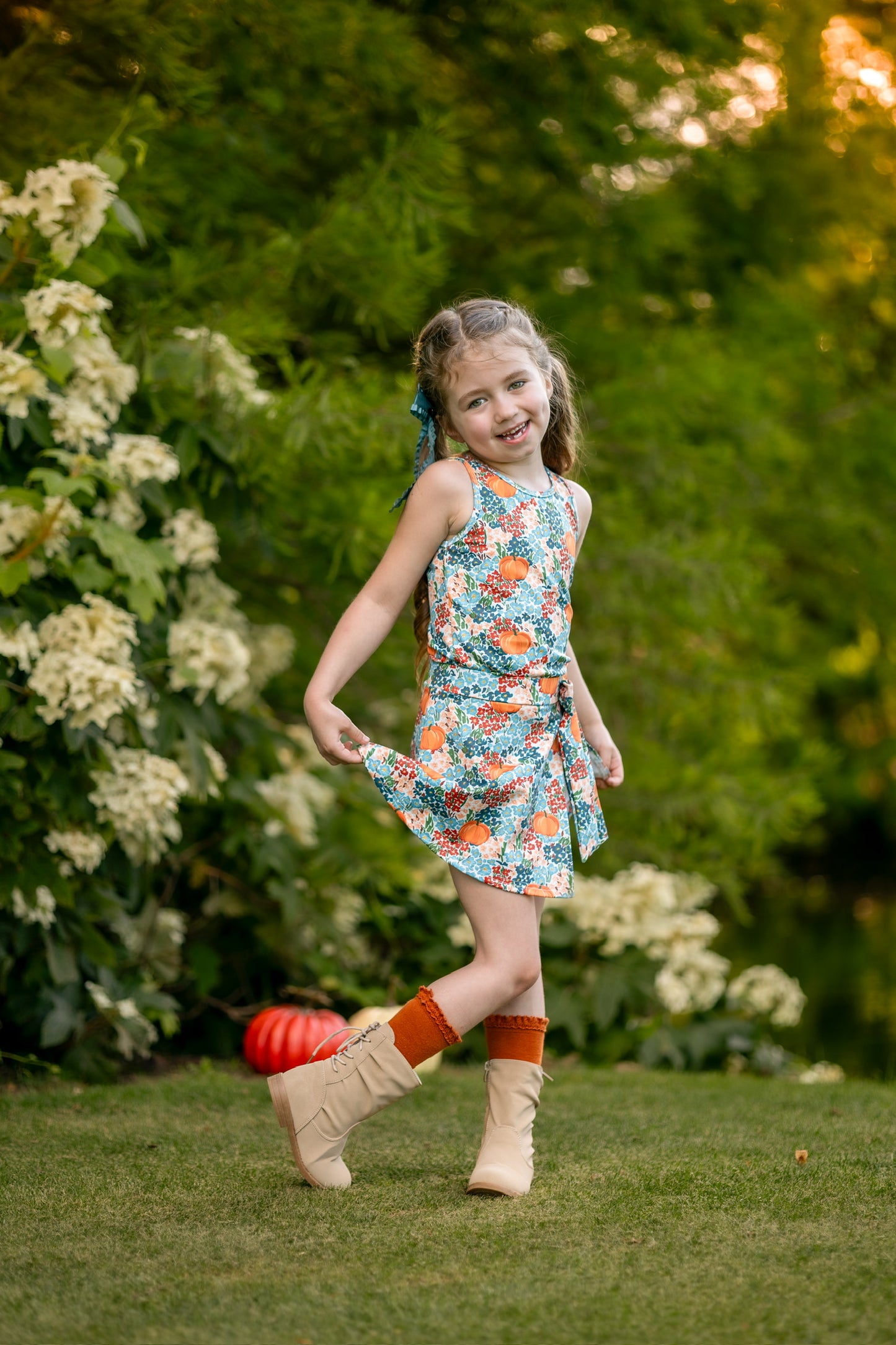 Pumpkin Petals Floral Skort (Preorder)