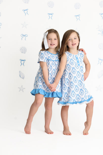Short Sleeve Gown- Coastal Keepsake Co-zies (RTS)