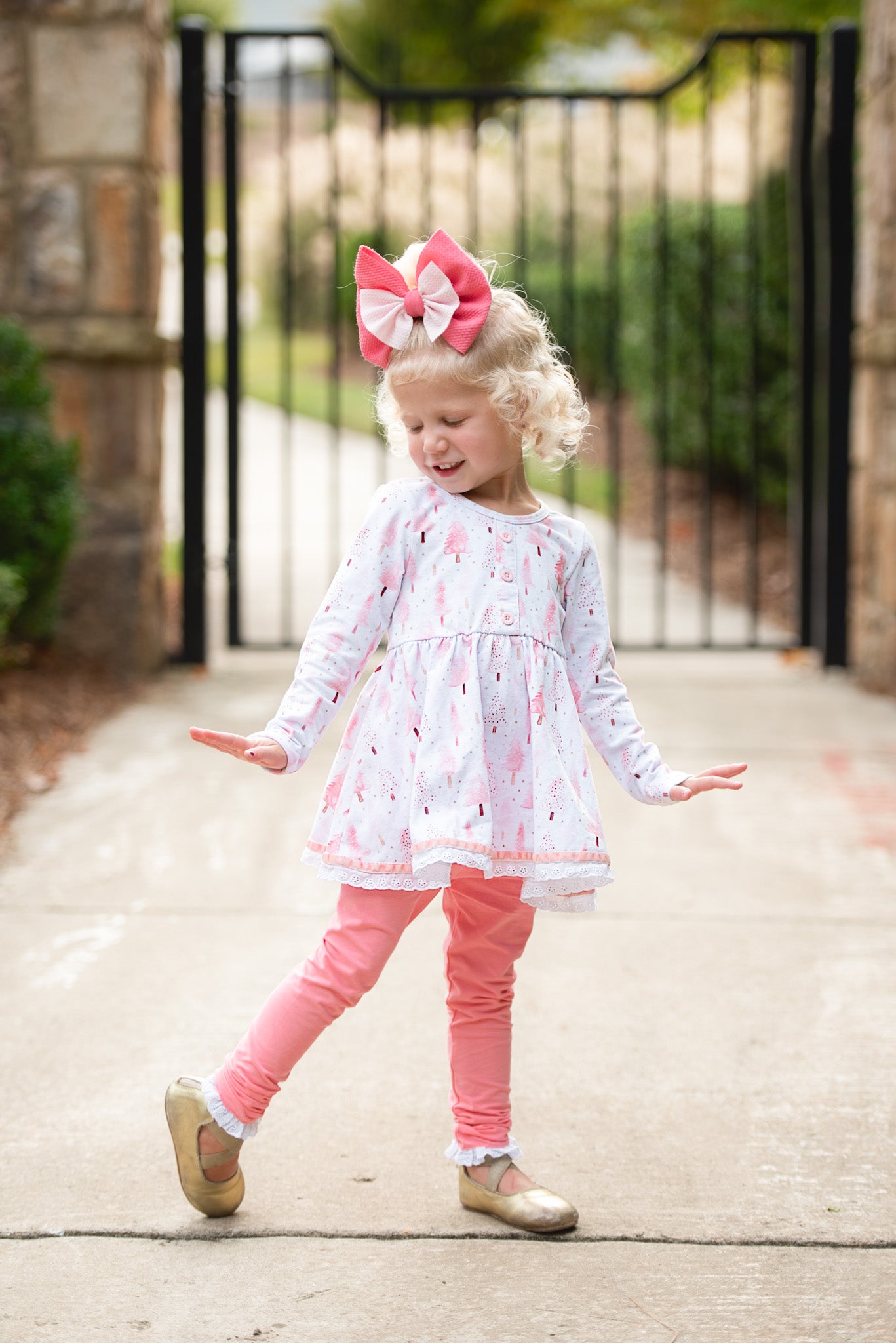 Pink Christmas Maddie *SHORT SLEEVE TUNIC ONLY*