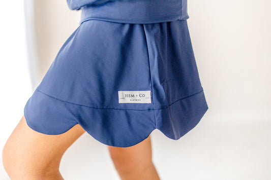 Fall Scalloped Skort- Athleisure (RTS)