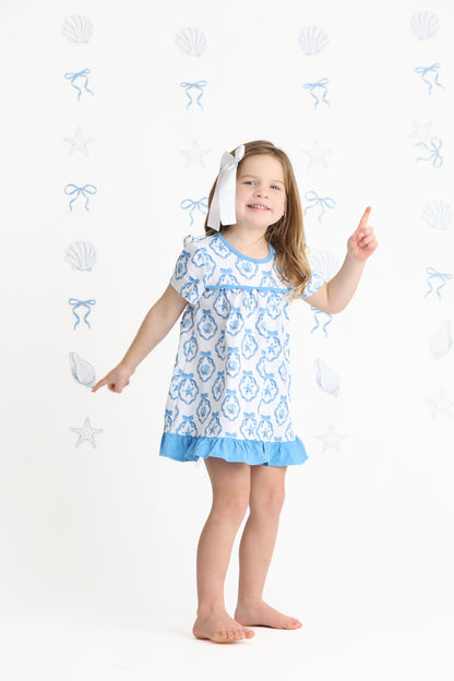 Short Sleeve Gown- Coastal Keepsake Co-zies (RTS)