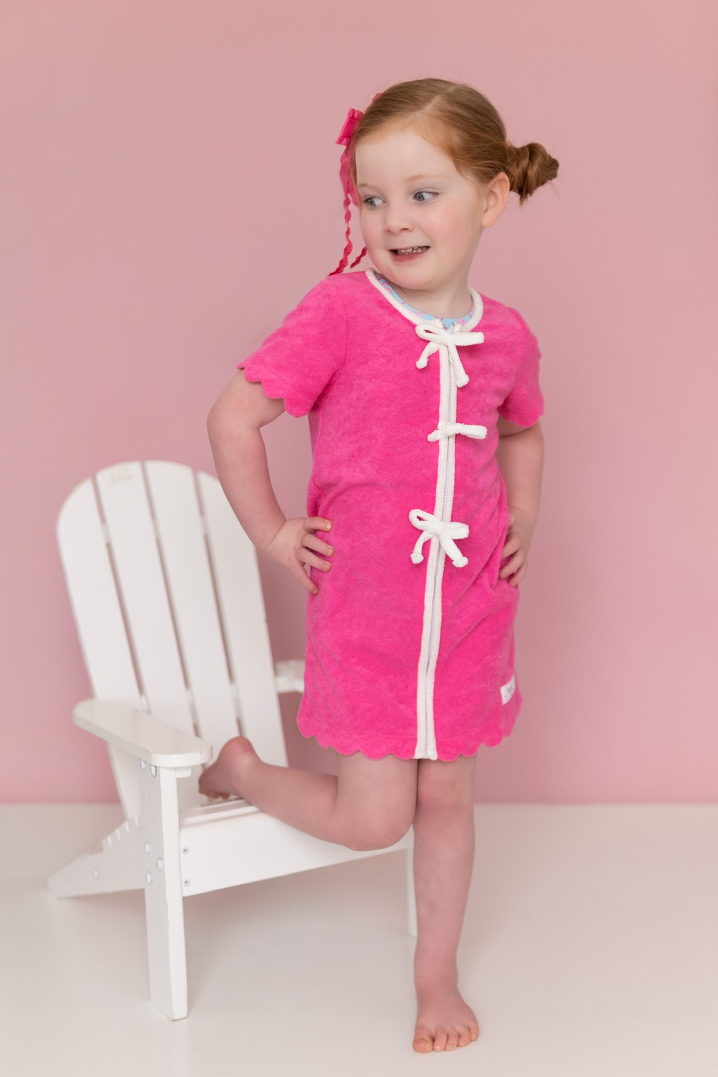 Terry Cloth Bow Zip Up (RTS)