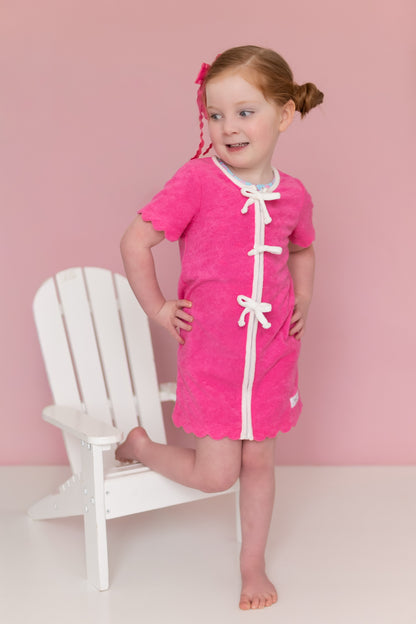 Terry Cloth Bow Zip Up (RTS)