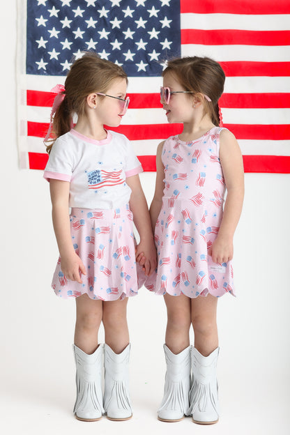 Red, White, and Bloom Skort- Athleisure (RTS)