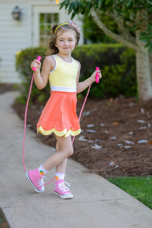 Coral + Yellow Color Block Hadley- Athleisure (RTS)