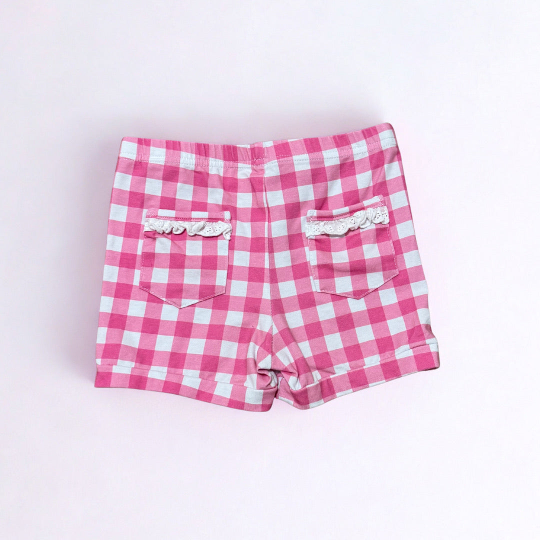 Pick n' Play Shorts- Pink Gingham (RTS)