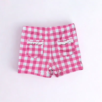 Pick n' Play Shorts- Pink Gingham (RTS)
