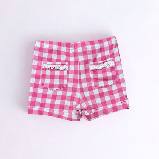 Pick n' Play Shorts- Pink Gingham (RTS)