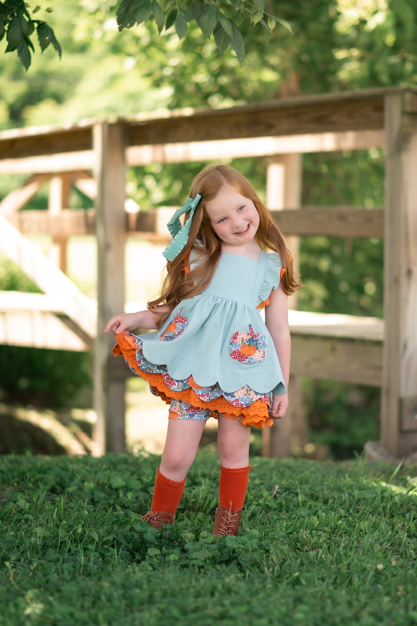 Pumpkin Petals Pinafore (Preorder)