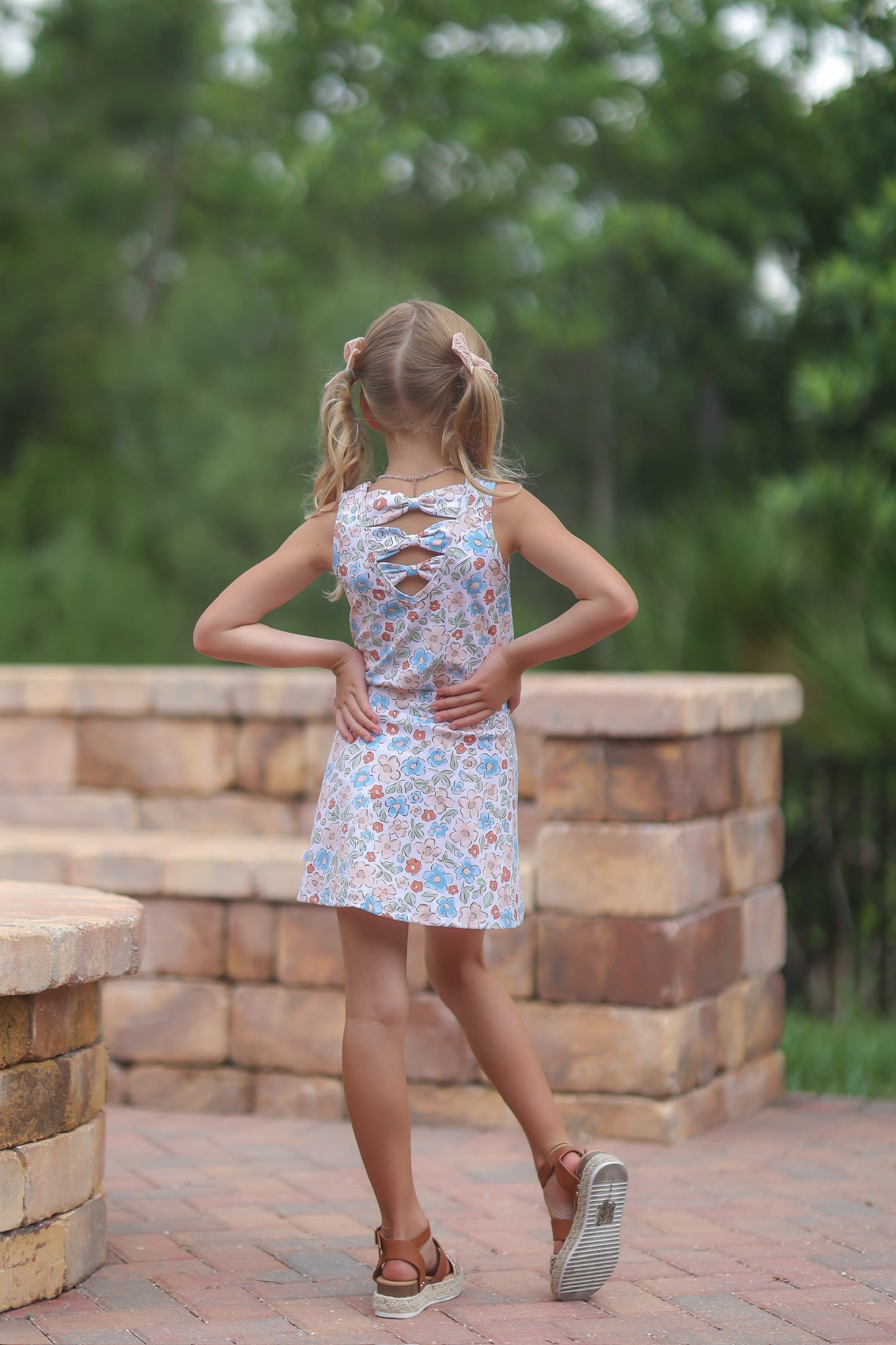 Dusty Blue Floral Tank (Preorder)