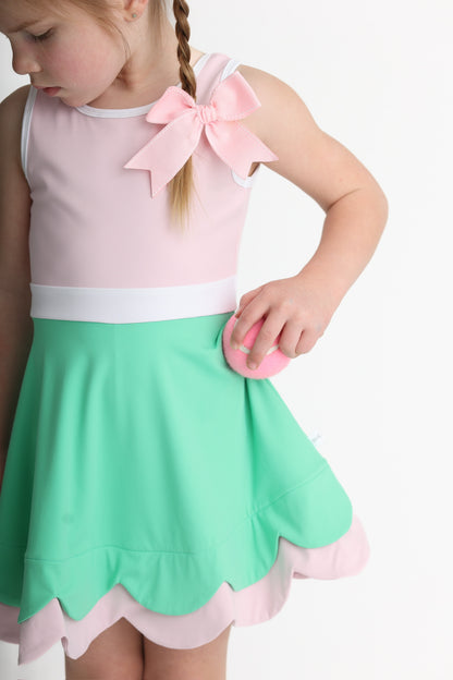 Green + Pink Color Block Hadley- Athleisure (RTS)